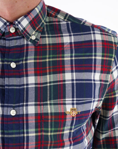 Gant Twill Check Shirt Dusk Blue