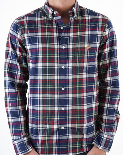 Gant Twill Check Shirt Dusk Blue