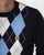Gabicci Vintage Argyle Diamond Crew Knit Navy