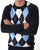 Gabicci Vintage Argyle Diamond Crew Knit Navy