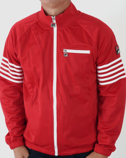 Fila Vintage 5 Stripe Track Top Red/White