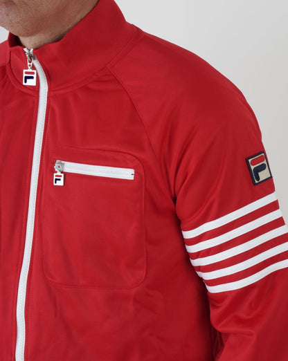 Fila Vintage 5 Stripe Track Top Red/White