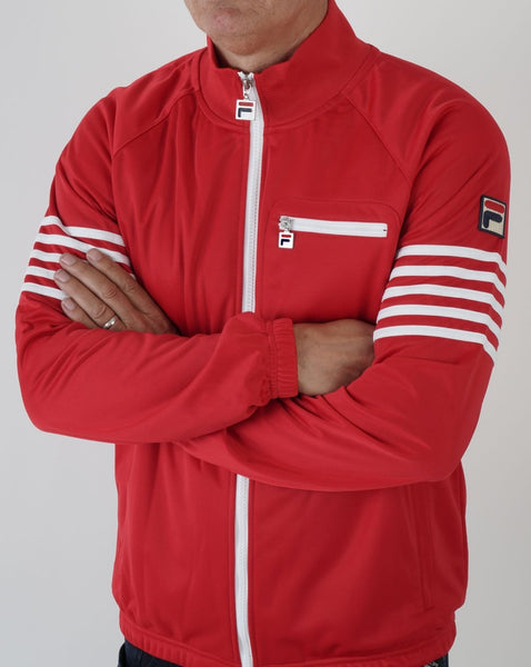 Fila Vintage 5 Stripe Track Top Red/White