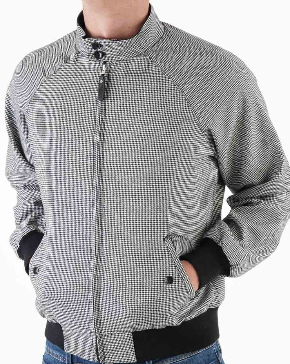 Trojan Dogtooth Harrington Jacket Black/White