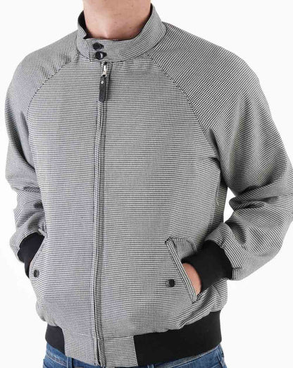 Trojan Dogtooth Harrington Jacket Black/White