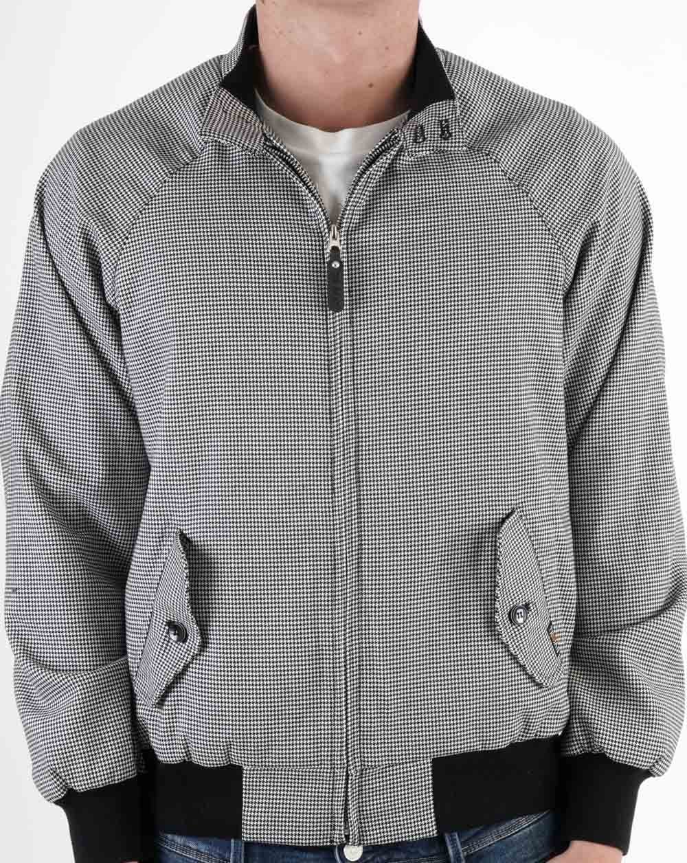 Trojan Dogtooth Harrington Jacket Black/White