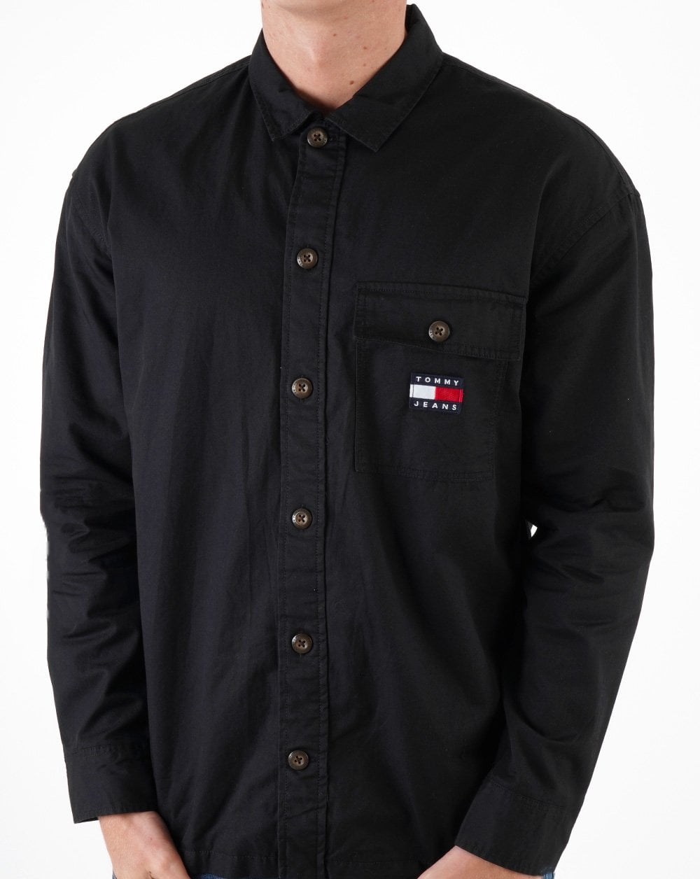 Tommy Jeans Cotton Overshirt Black