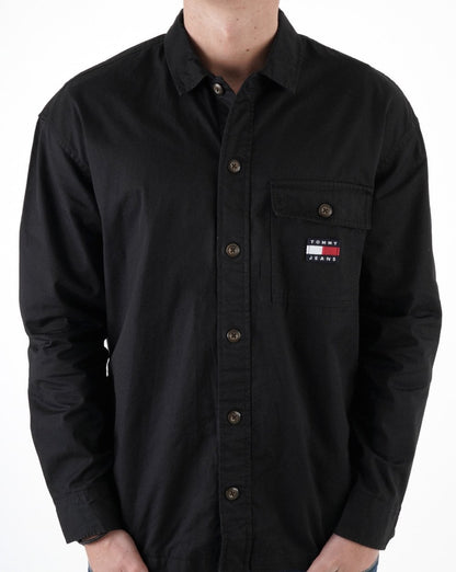 Tommy Jeans Cotton Overshirt Black