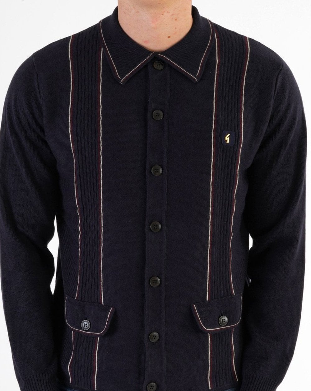 Gabicci Vintage Ethan Knitted Cardigan Navy