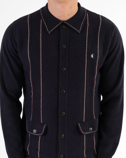 Gabicci Vintage Ethan Knitted Cardigan Navy
