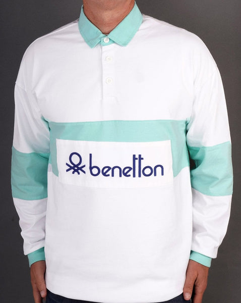 Benetton Rugby Shirt White/ Mint
