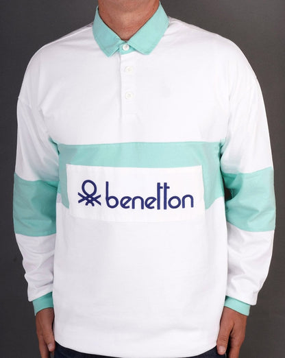 Benetton Rugby Shirt White/ Mint