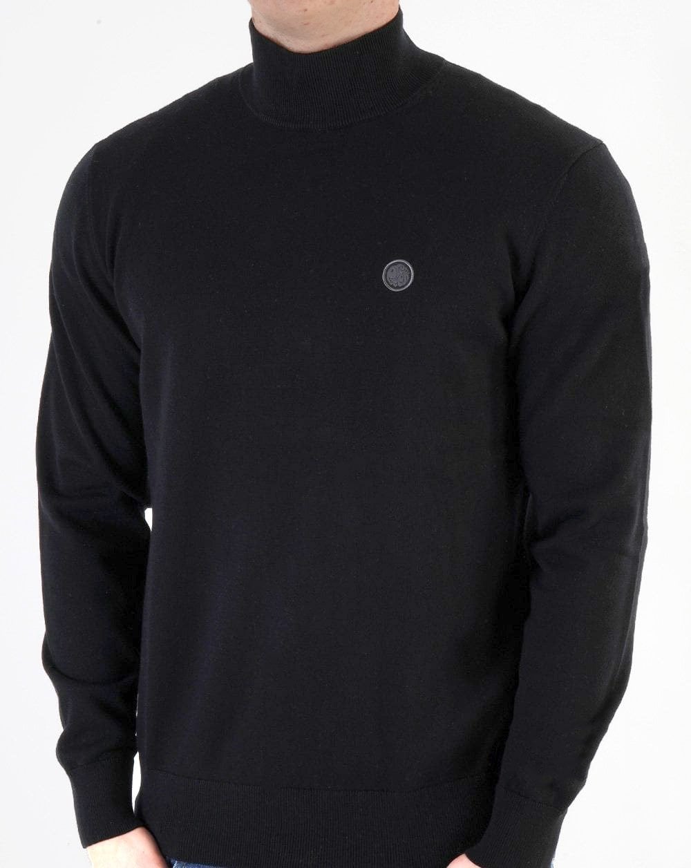 Pretty Green Turtle Neck Knitted Jumper Black
