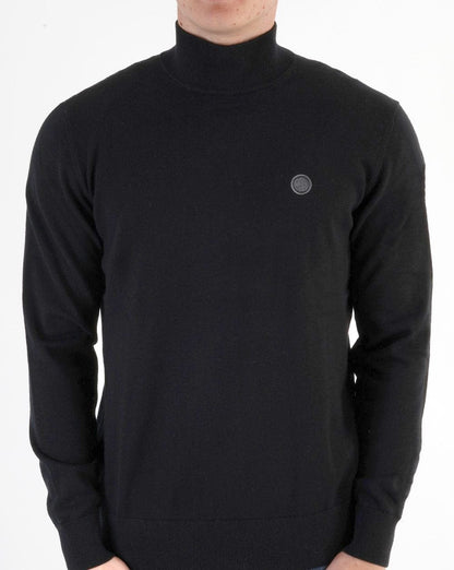 Pretty Green Turtle Neck Knitted Jumper Black