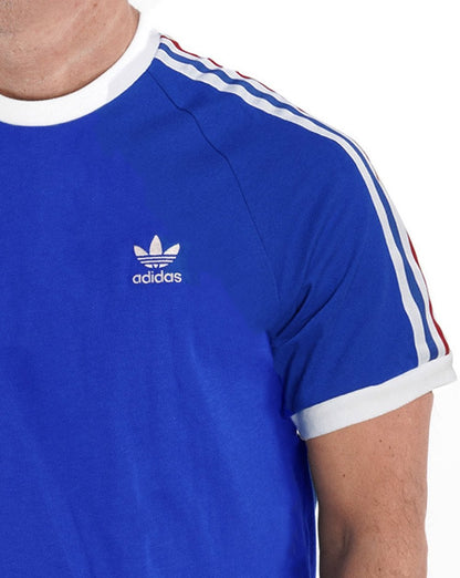 Adidas Originals 3 Stripes T Shirt Royal/White/Red