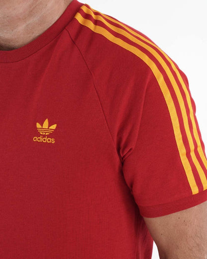 Adidas Originals 3 Stripes T Shirt Red/Yellow