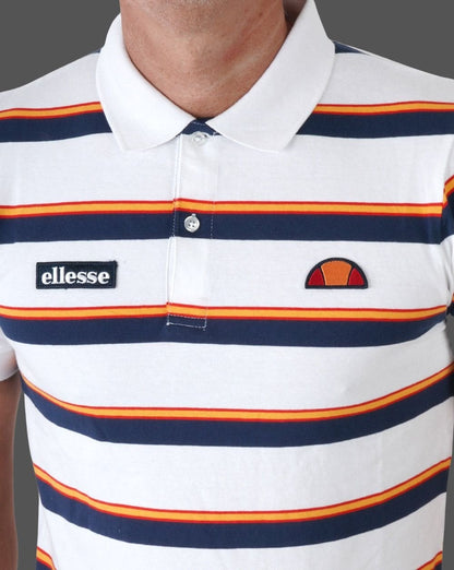 Ellesse Corp Multi Stripe Polo Shirt White