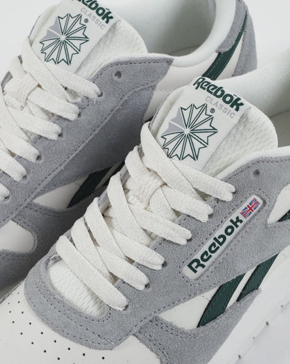 Reebok Classic Leather Trainers Chalk White / Grey / green