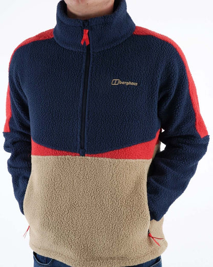 Berghaus Houlton Half Zip Fleece Navy/Sand/Red