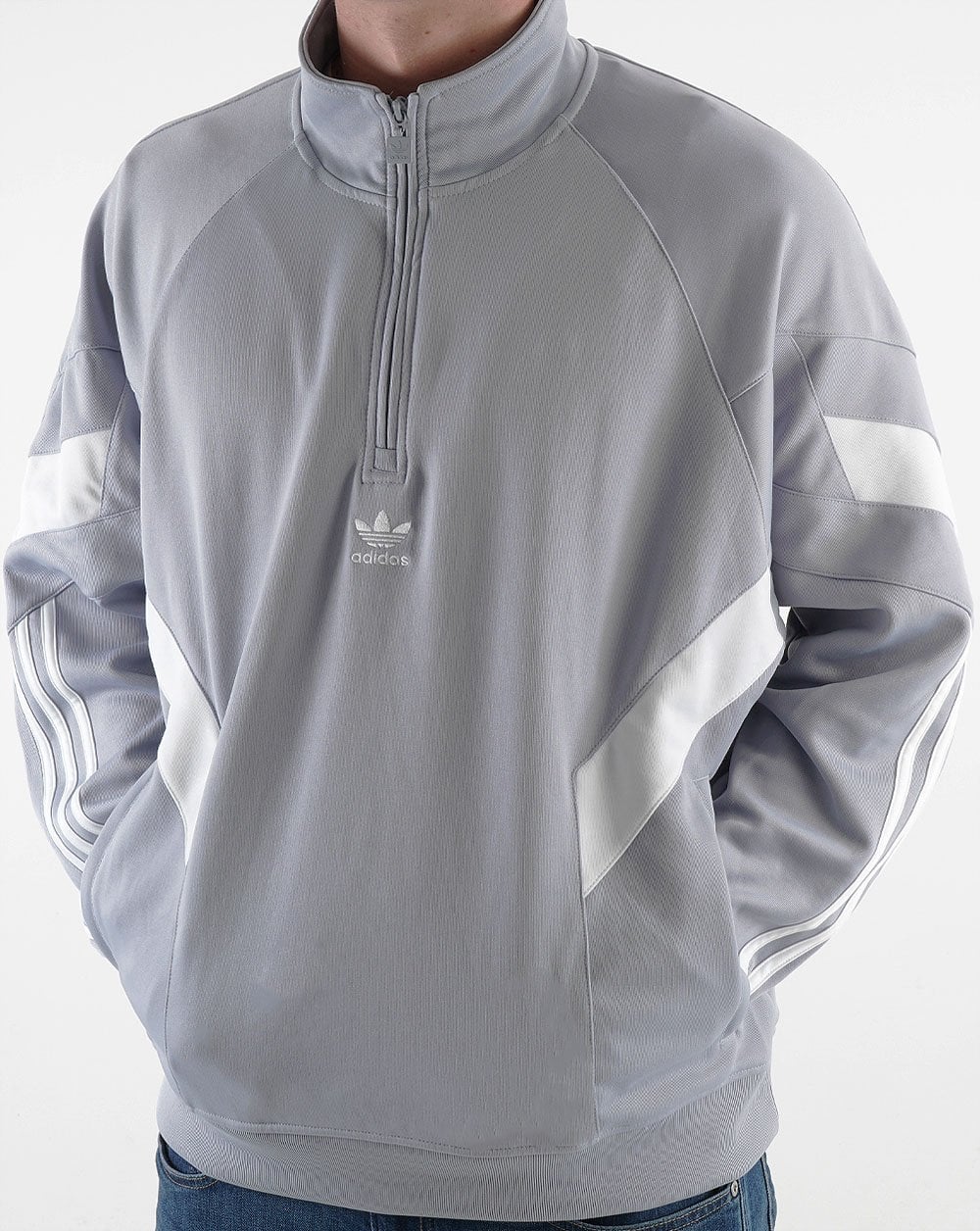 Adidas Originals Rekive Half Zip Sweatshirt Halo Silver