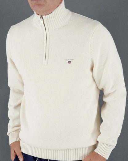 Gant Casual Cotton Half Zip Cream