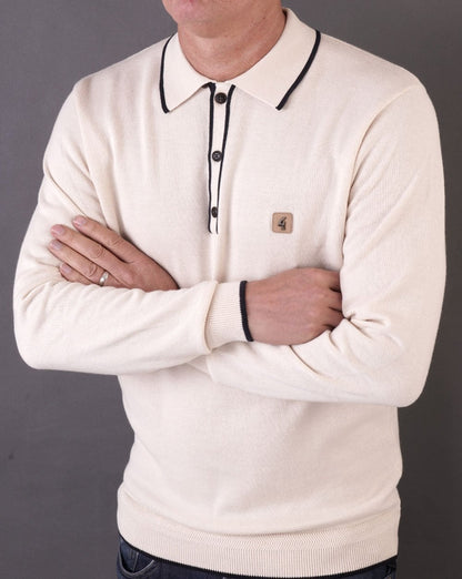 Gabicci Vintage Lineker Long Sleeve Knitted Cream