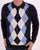 Gabicci Vintage Diamond Knit Polo Navy