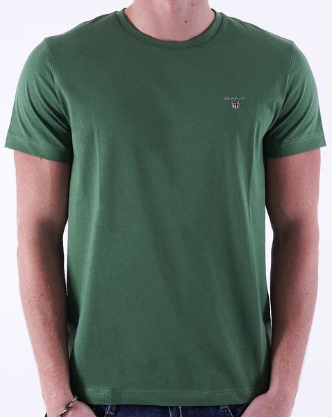 Gant Solid Crew Neck T Shirt Leaf Green