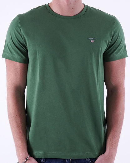 Gant Solid Crew Neck T Shirt Leaf Green