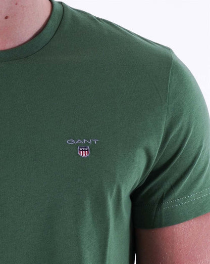 Gant Solid Crew Neck T Shirt Leaf Green