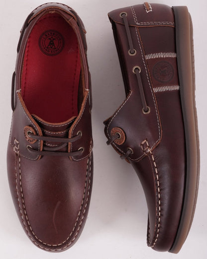 Barbour Wake Leather Shoes Mahogany
