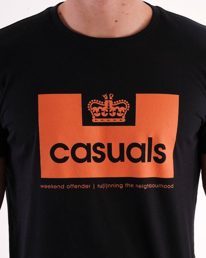 Weekend Offender Casuals T Shirt Black/Orange