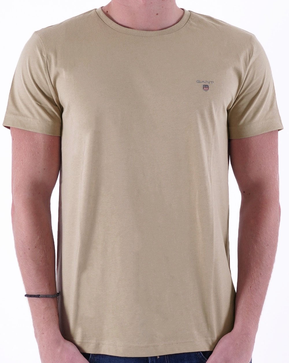 Gant Solid Crew Neck T Shirt Hazelwood Beige