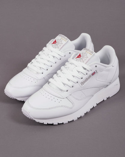 Reebok Classic Leather Trainers White/White