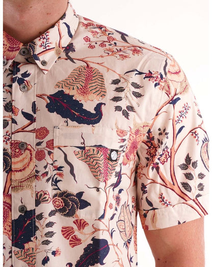 Pretty Green Larman Short Sleeve Shirt Stone