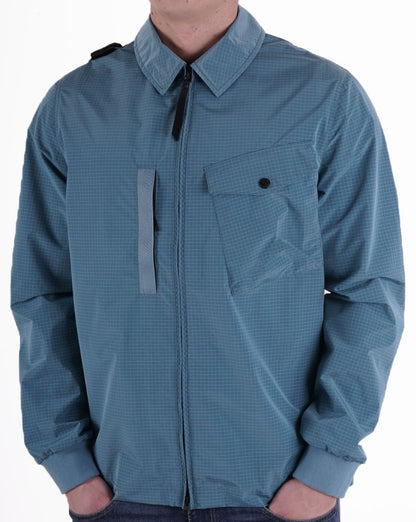 Ma.strum Nylon Grid Overshirt Sea Blue