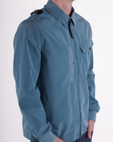 Ma.strum Nylon Grid Overshirt Sea Blue