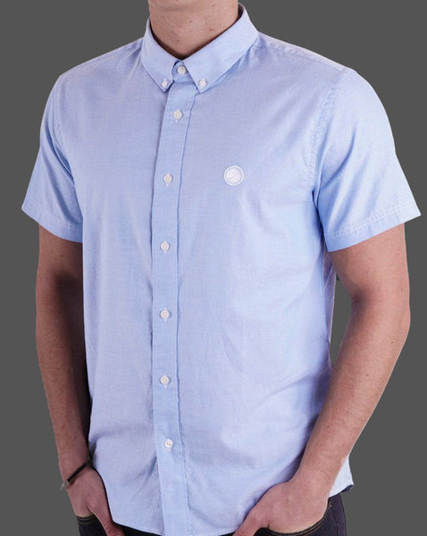 Pretty Green Oxford Short Sleeve Shirt Blue