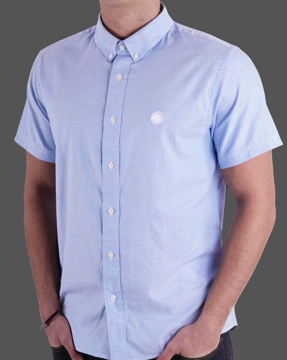 Pretty Green Oxford Short Sleeve Shirt Blue