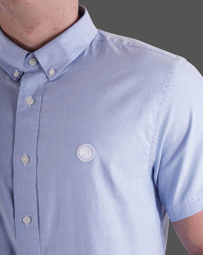 Pretty Green Oxford Short Sleeve Shirt Blue