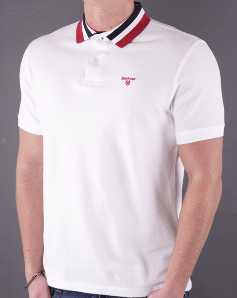 Barbour Hawkeswater Tipped Polo White/Red/Blue