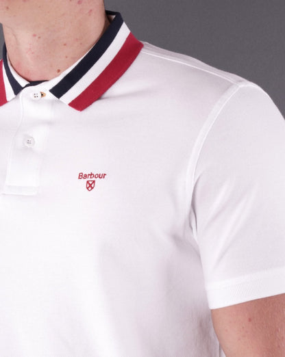 Barbour Hawkeswater Tipped Polo White/Red/Blue