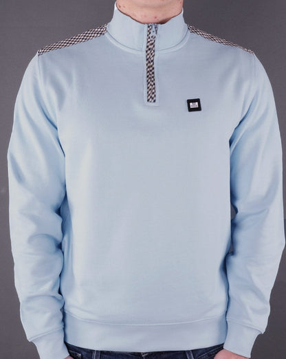 Weekend Offender Quarter Zip sweat Sky Blue
