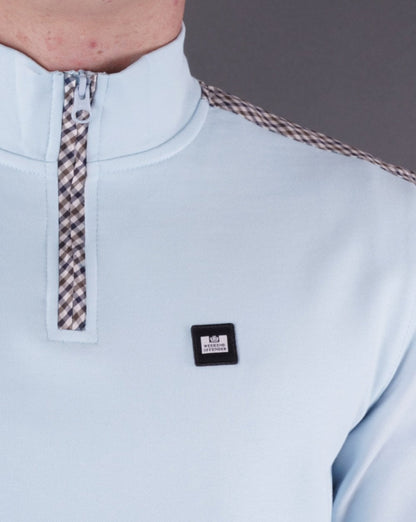 Weekend Offender Quarter Zip sweat Sky Blue
