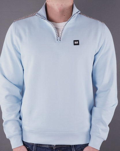 Weekend Offender Quarter Zip sweat Sky Blue