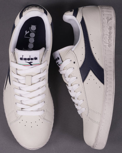 Diadora Game L Low Waxed Trainer White Navy