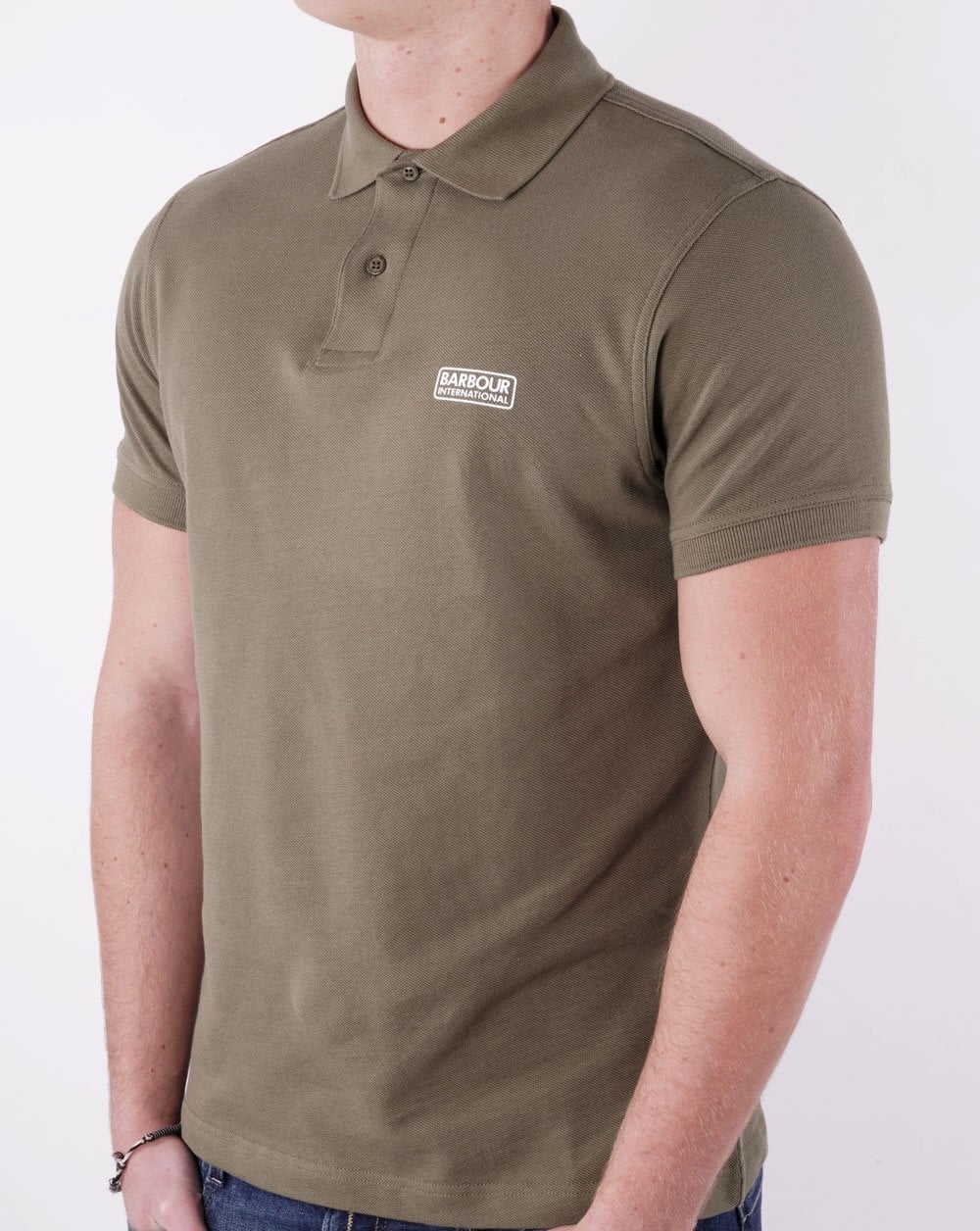 Barbour International Essential Polo Green
