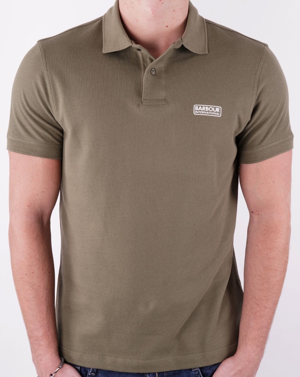 Barbour International Essential Polo Green
