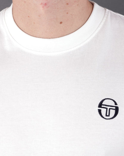 Sergio Tacchini 2 Stripe T Shirt White Navy