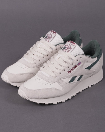 Reebok Classic Leather Trainers Chalk White/Dark Green